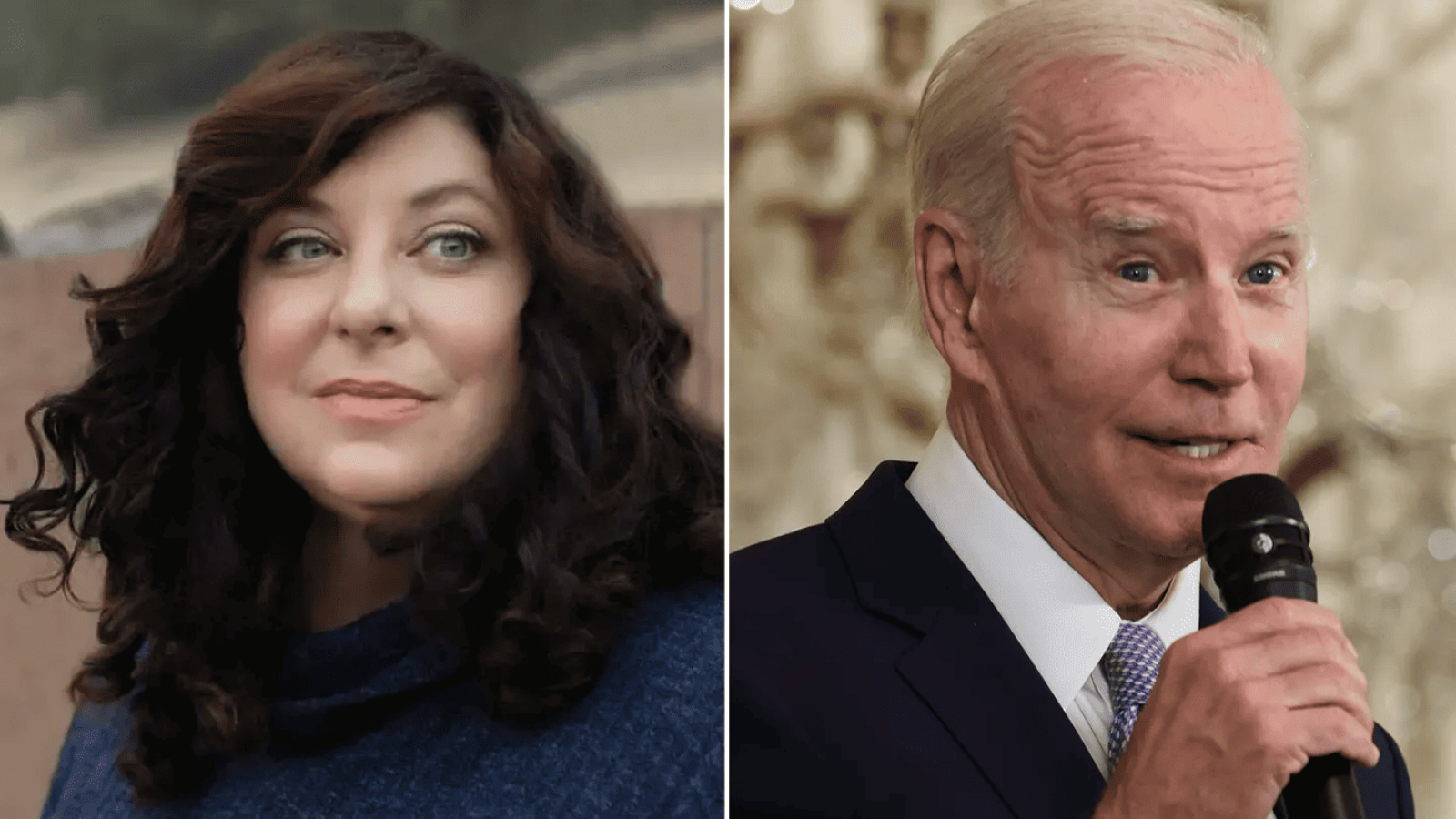 Headshots of Tara Reade and President Joe Biden