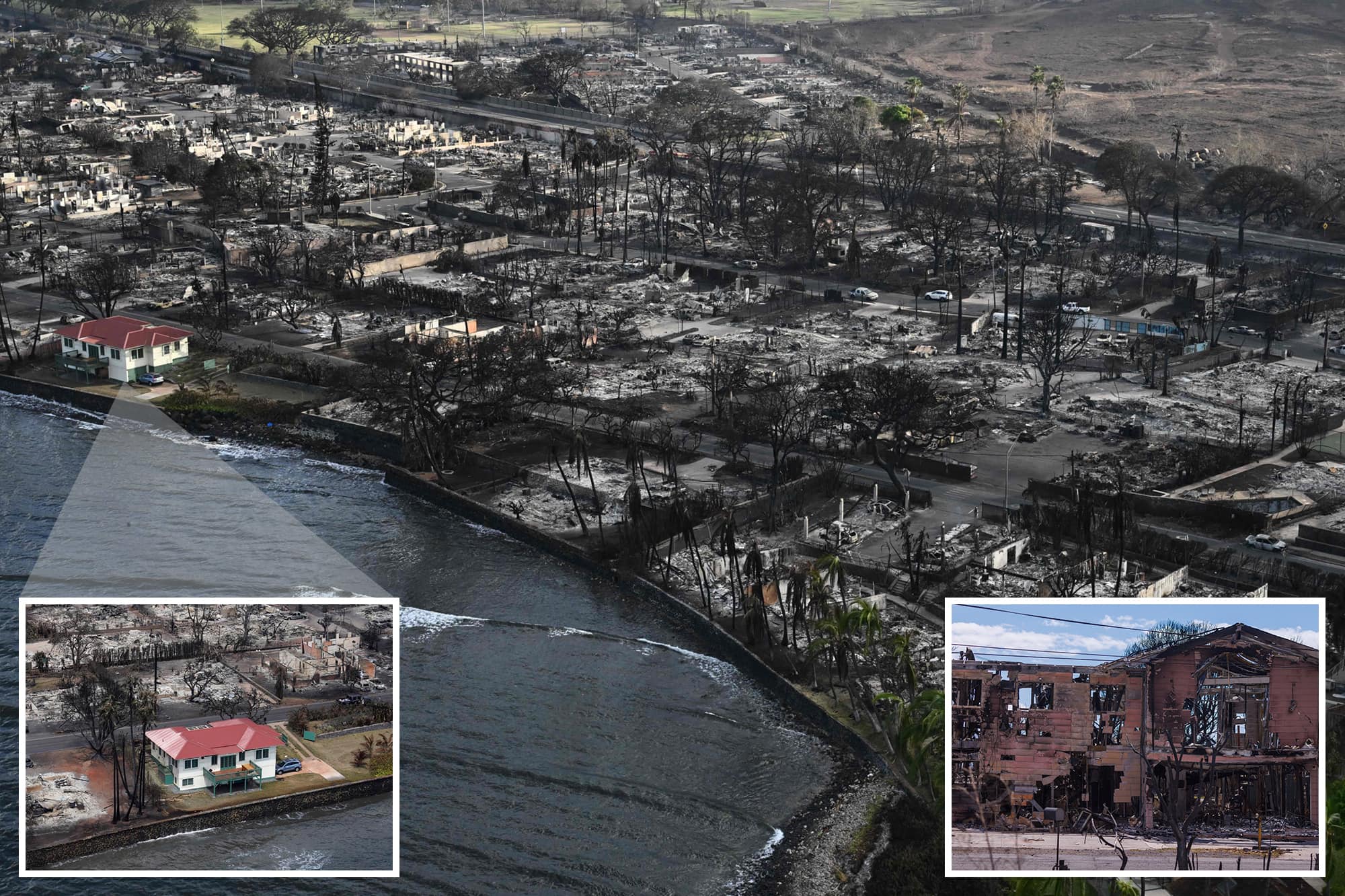 Single home surrounded by burned-out destruction somehow survives Maui ...